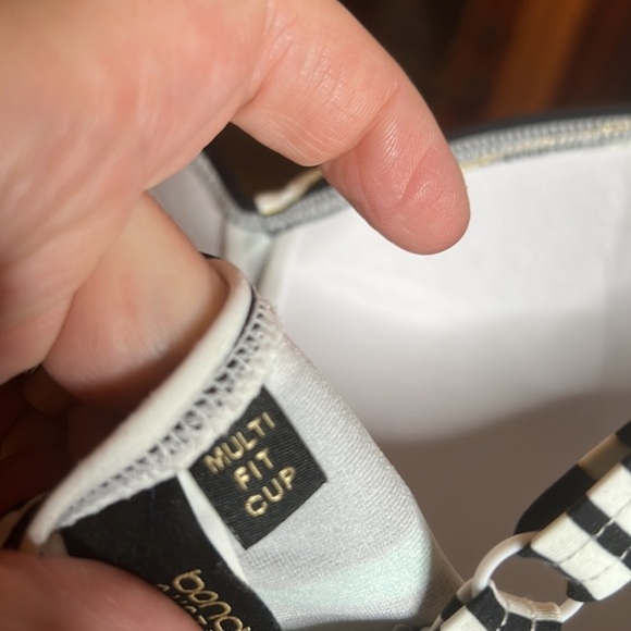 Bond-Eye Australia Black Blue Gold Striped One Piece Swimsuit Size 8 - Picture 7 of 12